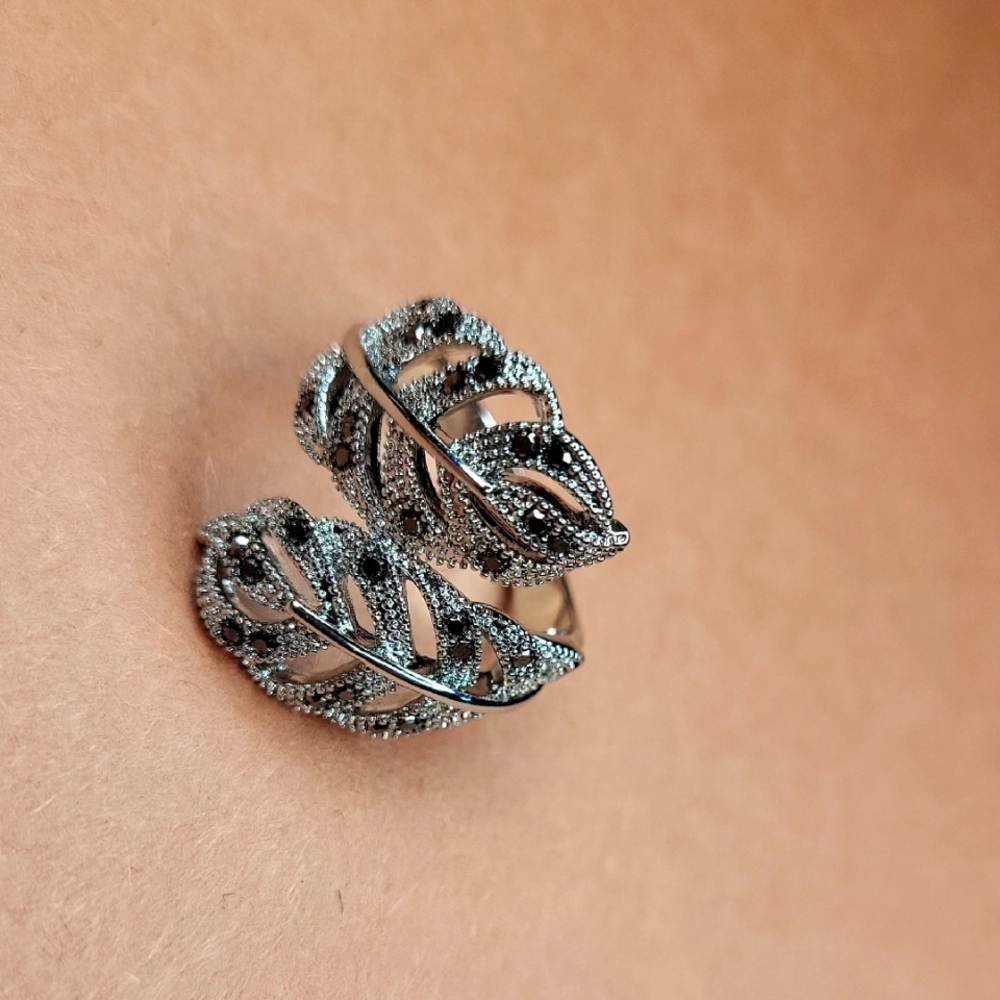 Silver Leaf Ring - image 1